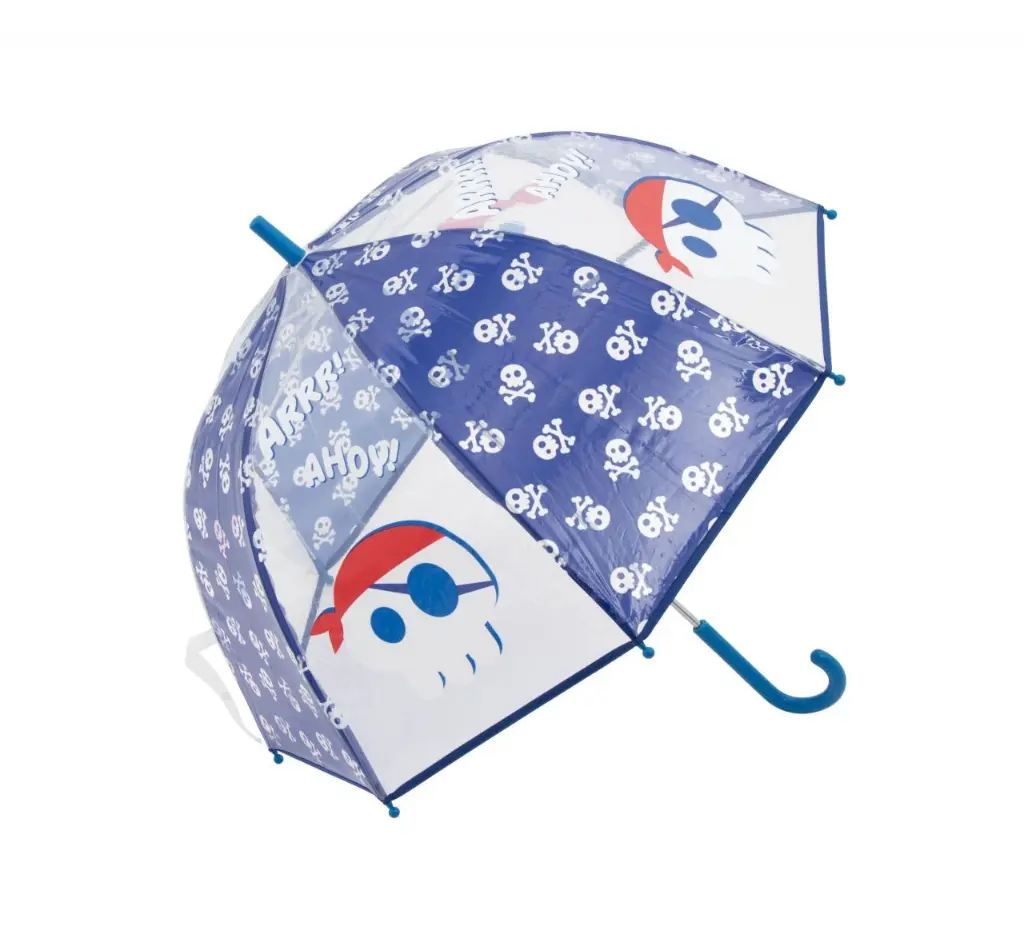 Parapluie transparent à thème pirate