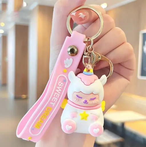 [BRL217] Porte-clés lama licorne rose