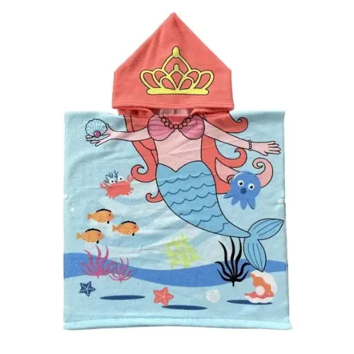 Cape de bain enfants sirène 