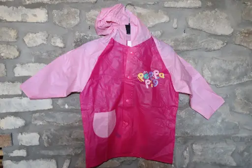 Imperméable peppa pig avec capuche et boutons de presse
